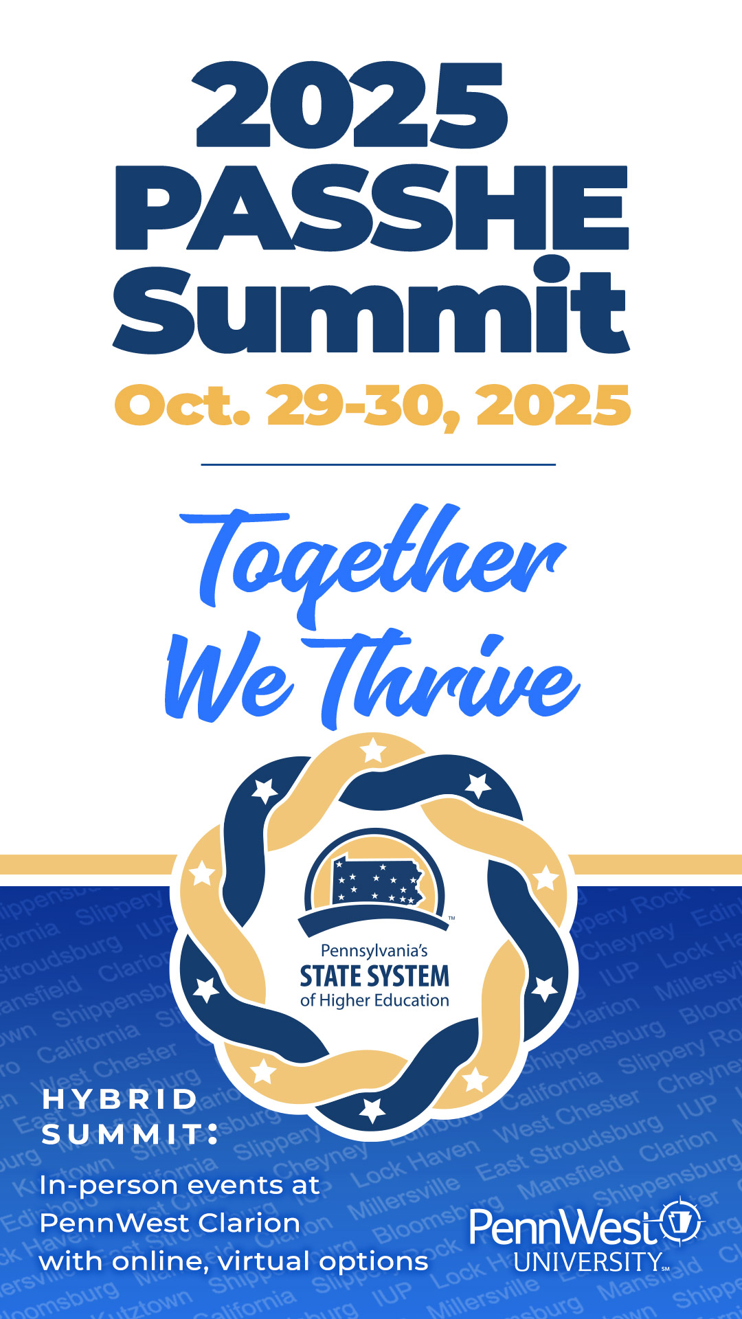 2025 PASSHE Summit social media vertical banner graphic